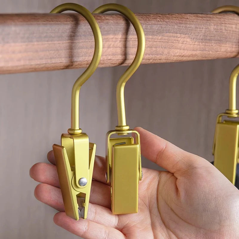 6-Pack Multipurpose Metal Hook Clips for Clothes & Hat Storage