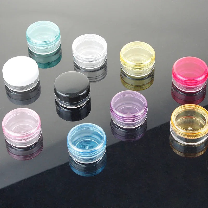 Mini Cosmetic Sample Jars 3g Plastic Containers for Lip Balm Eyeshadow Cream