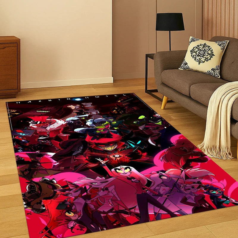 Cartoon H-Hazbin Hotel Charlie Carpet Rug for Bedroom Living Room Playroom Non-slip Home Decor