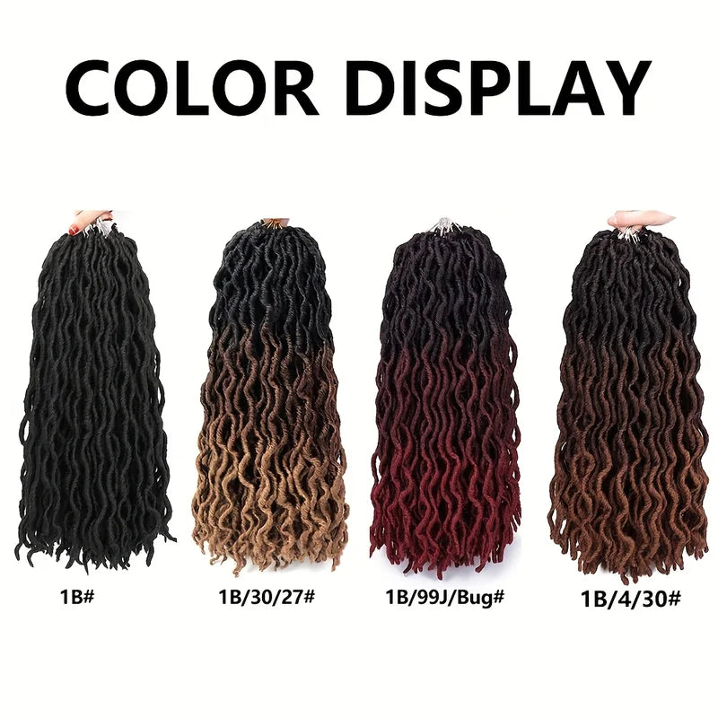 Faux Locs Crochet Hair 12 Strands Gypsy Wavy Dreadlocks 3 Tone Curly Styles