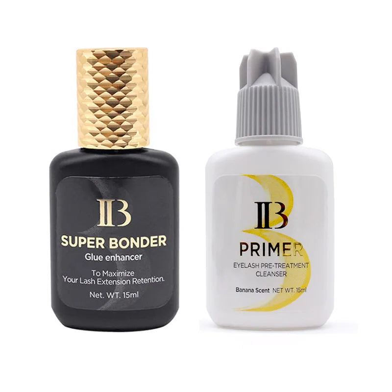Eyelash Extension Adhesive Primer & Glue Set for Professional Lash Application - Fast Dry & Long Lasting - 15ml