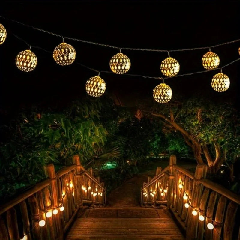 Moroccan Style Solar String Lights Waterproof Outdoor Garden & Party Decor