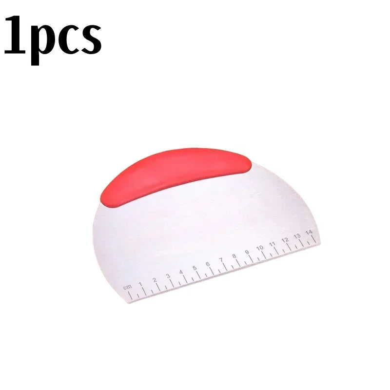 Stainless Steel Dough Scraper and Pizza Chopper with Ergonomic Handle - Multi-Color Kitchen Baking Tool