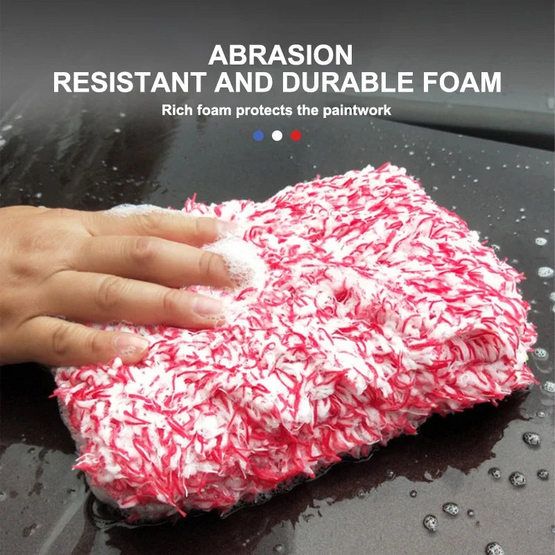 Microfiber Car Wash Sponge Block - Soft Detailing Cleaning Tool for Vehicles
