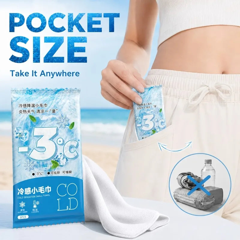 Portable Cooling Towels 10/20 Pack 200x600mm Cold Wipes for Sports Beach Gym Hiking Camping