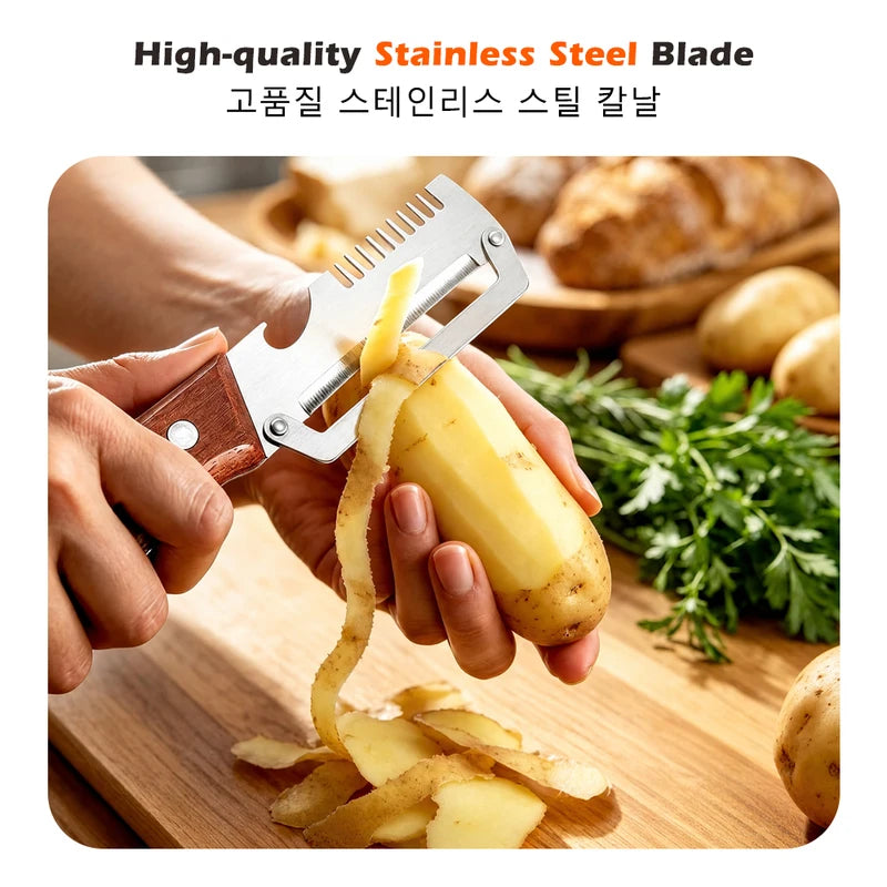 Multifunction Vegetable Peeler with Stainless Steel Blade & Ergonomic Handle - Kitchen Tool for Fruits & Vegetables