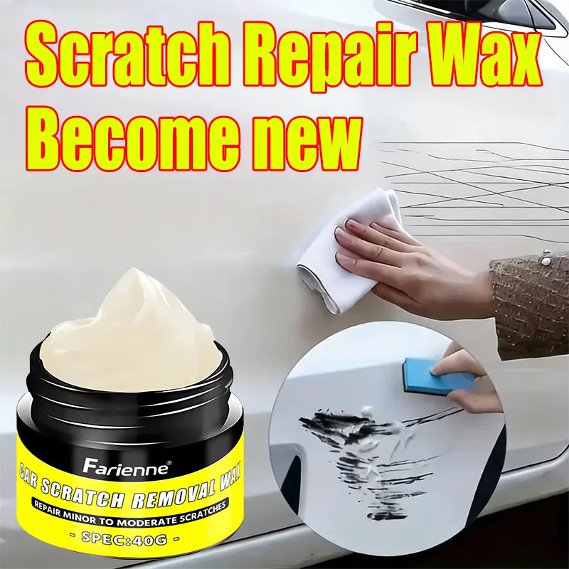 Car Scratch Removal Wax 40g - Auto Paint Polishing Restorer for Fine Scratches & Water Marks