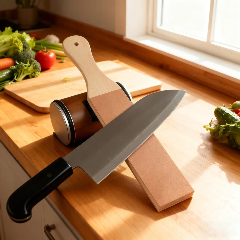 Knife Sharpener Set with Magnetic Holder & Diamond Stone - 15° & 20° Angles, Kitchen Accessory