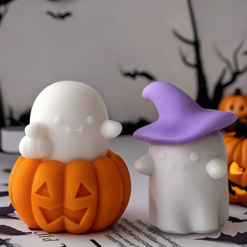 Halloween Pumpkin Ghost Silicone Mold for Candle, Resin & Plaster Crafts
