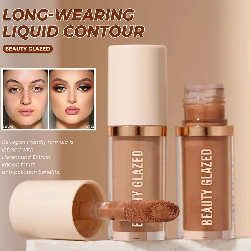 3-Piece Liquid Makeup Set Contour Highlighter Blush Waterproof Long-Lasting Finish