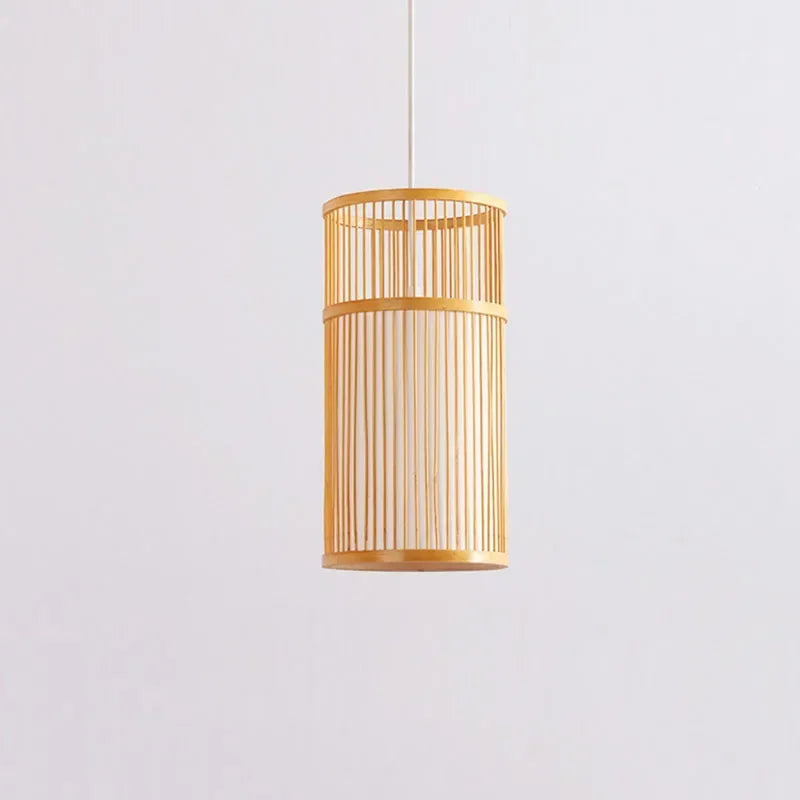 Handmade Bamboo Pendant Light - Chinese Style Hanging Lamp for Dining & Living Rooms