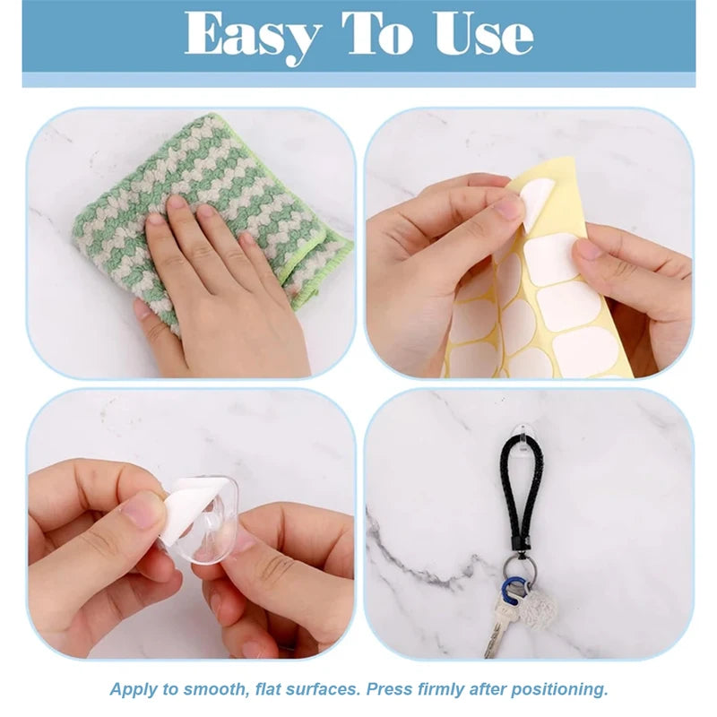 Non Marking Adhesive Mini Hook - Strong No Punching Wall Mount for Kitchen Bathroom Door Storage