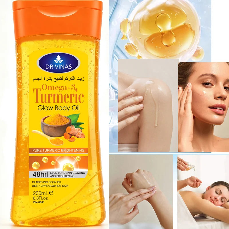 Turmeric Omega-3 Body Oil Set - Moisturizing & Hydrating Skin Care for All Seasons