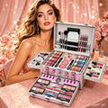 All-In-One Makeup Gift Set with Mirror, Lipstick, Eyeshadow, Blush & Tools - Perfect for Beginners & Teenagers