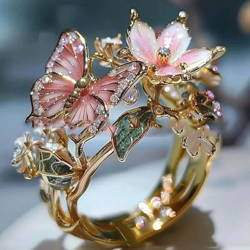 Fashionable Butterfly Pattern Women's Ring - Silver Jewelry Gift