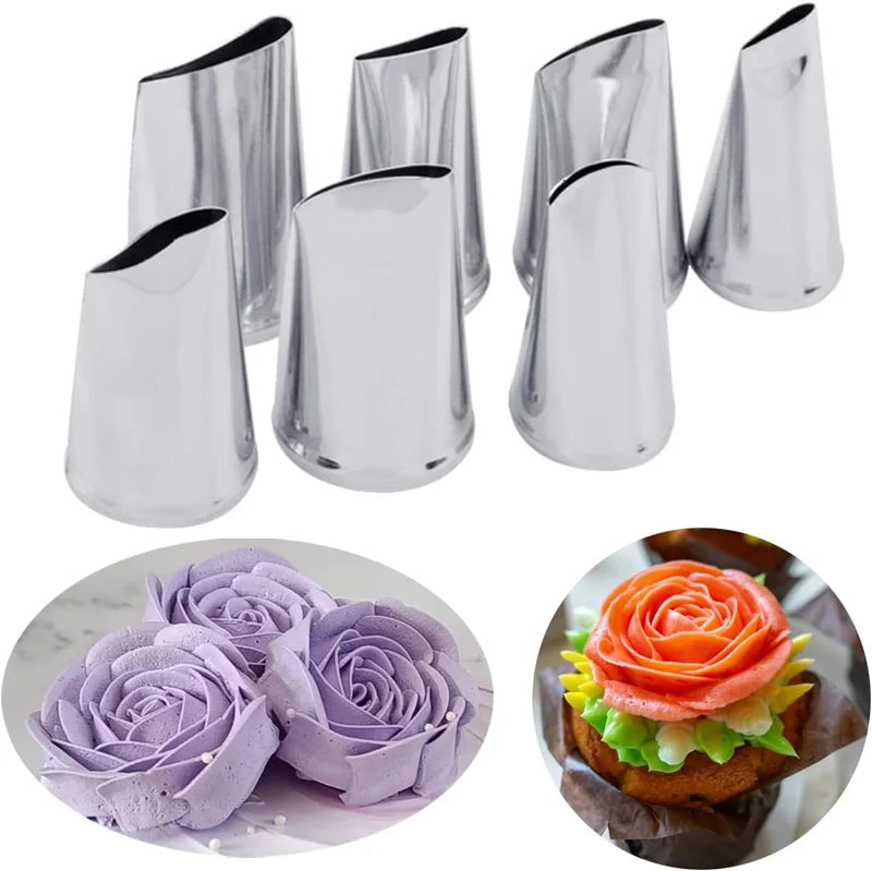 7pcs Cake Decorating Tips Set for Buttercream Roses Nozzles Piping Tools