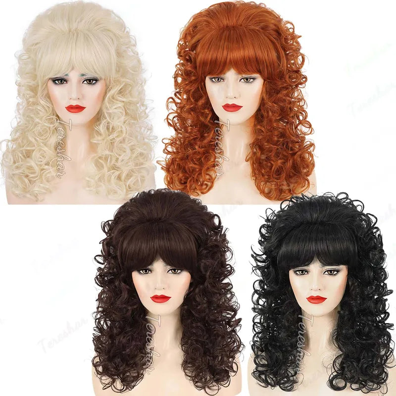 Vintage Disco Beehive Wig for 60s-80s Costume & Party