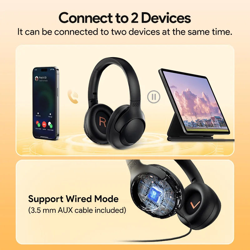 Wireless Over-Ear Noise Cancelling Headphones with Hi-Res Audio, 60H Battery
