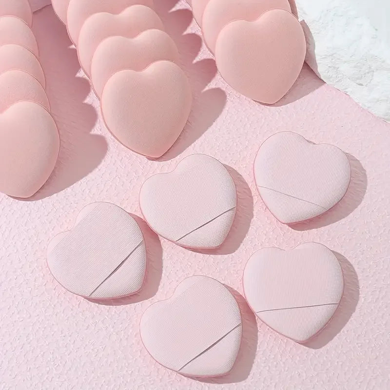20 Pcs Heart-Shaped Latex-Free Makeup Powder Puffs Set - Finger Air Cushion Sponges