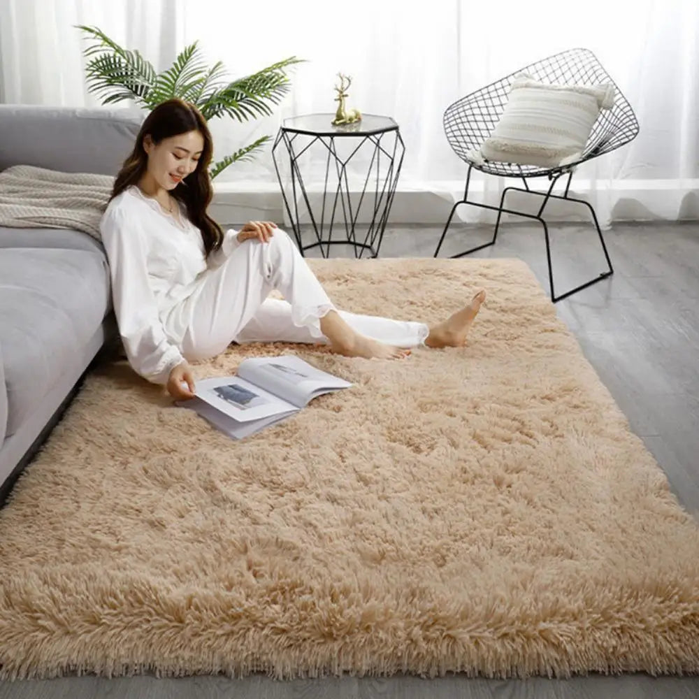 Machine Washable Shaggy Area Rug for Bedroom and Indoor Floors – Soft Non-Slip Carpet