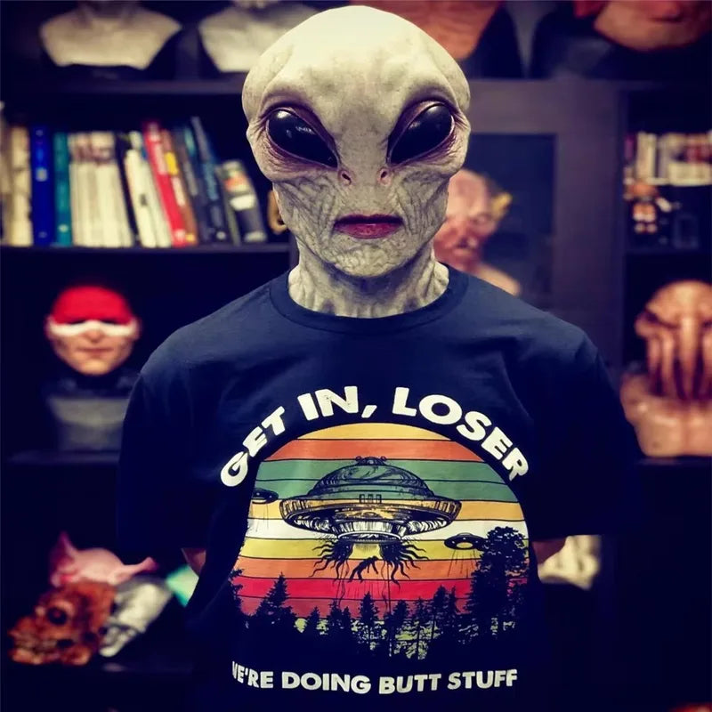 Halloween Alien Mask Cosplay Costume Prop UFO Skull Latex Mask