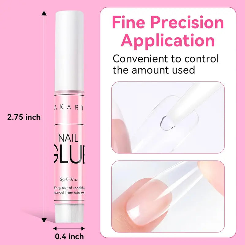 Strong Nail Glue for Press-On & Acrylic Nails - Long-Lasting Adhesive Gel