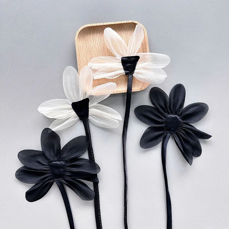 2Pcs Fabric Flower Brooch Pins for Women Handmade Wedding Party Gifts