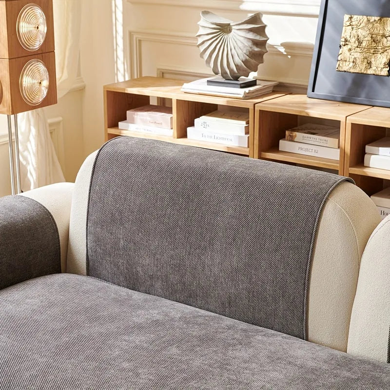 Minimalist Twill Chenille Sofa Cover Slipcover for All Seasons Living Room Furniture