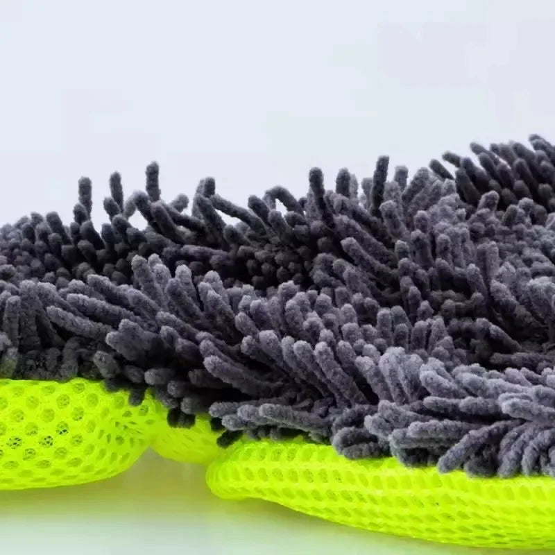 Microfiber Car Wash Gloves Double-Sided Cleaning Sponge Scratch-Free Vehicle Detailing Tool