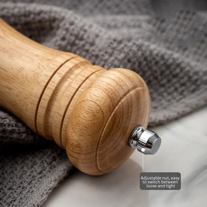 Manual Pepper Grinder with Acrylic and Rubber Wood, Ceramic Core - Seasoning Mill
