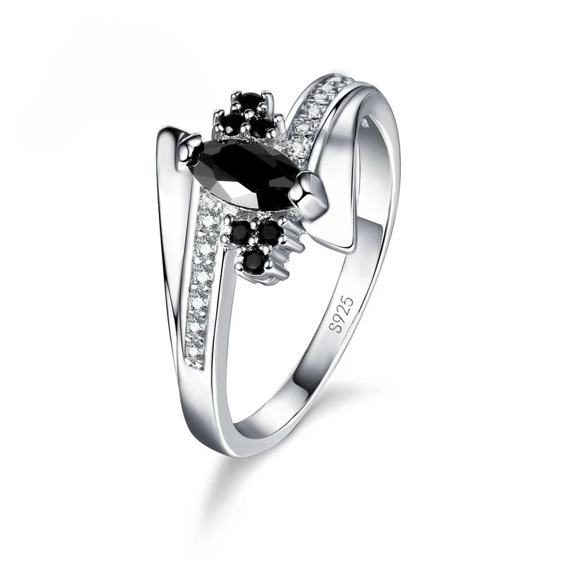 925 Silver Engagement Ring with Austrian Crystal Prong Setting - Classic Style, Wholesale