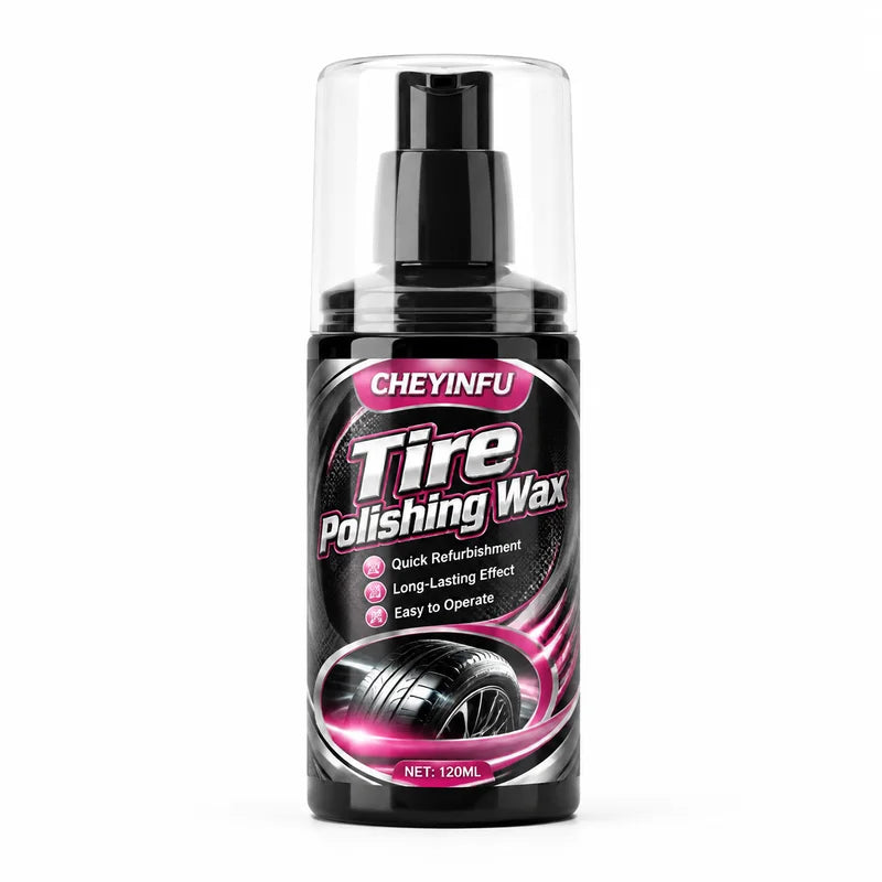 Car Tire Polishing Wax 120ml - Restores Shine & Protects Rubber & Plastic