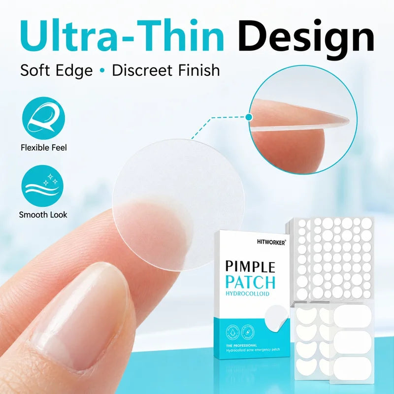 Hydrocolloid Face Patch Set with Hydrating Sodium Hyaluronate and Tea Tree Oil - 443pcs