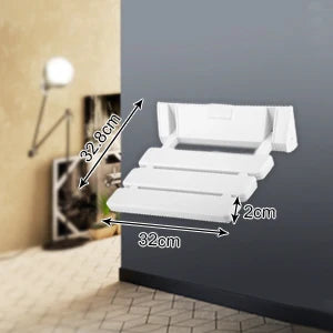 Wall Mounted Folding Shower Seat - Non-Slip Bathroom Wall Stool, Supports 130kg