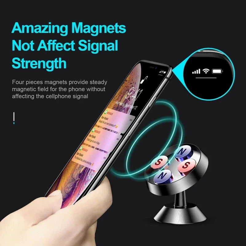 Magnetic Car Phone Holder Mount - Universal Dashboard Support for 4-6.5 Inch Phones