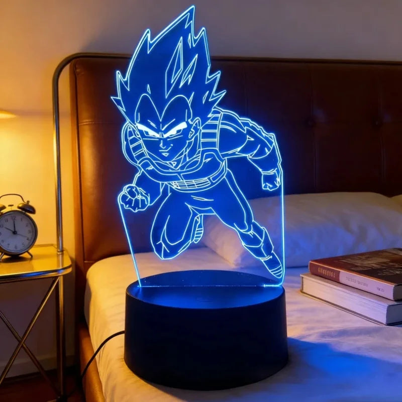 3D Son Goku Vegeta Anime Night Light - Dragon Ball Z Desk Lamp Gift for Kids & Fans