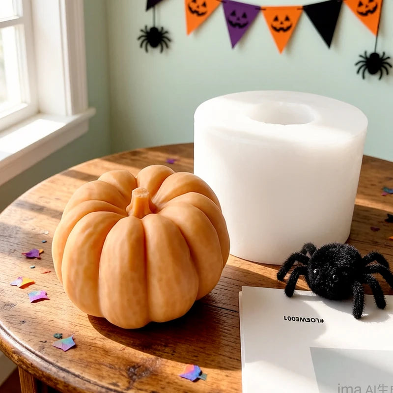 Silicone Mold for Candles, Resin, Chocolate & Crafts - Halloween Pumpkin Design