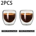 Double-Layer Insulated Glass Coffee Mug - High Borosilicate Tea Cup, Heat Resistant Drinkware