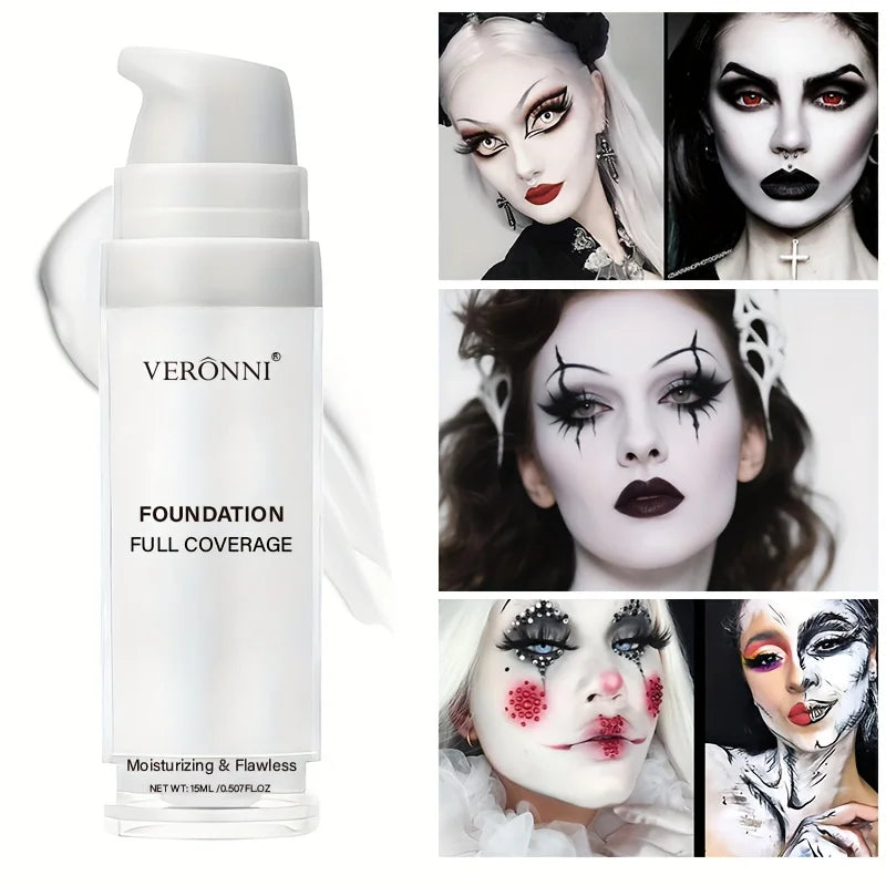 Full Coverage Matte White Liquid Foundation for Cosplay & Special Effects