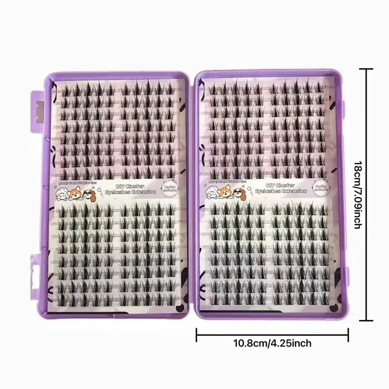 Eyelash Clusters 320pcs 13mm Slim Korean Style Reusable False Eyelashes for Beginners