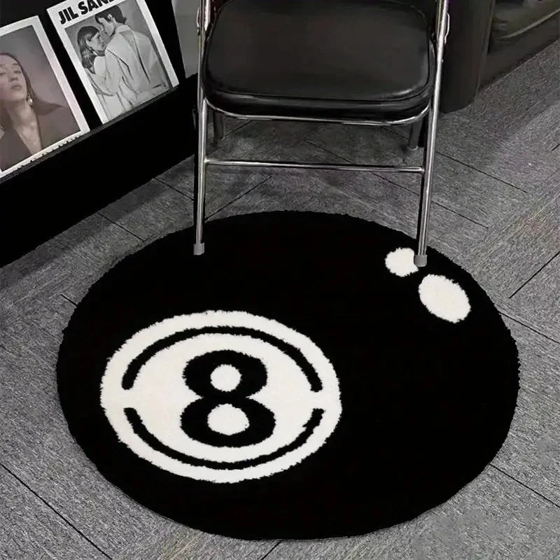 Fuzzy Billiards Carpet Floor Mat - Soft Living Room Rug for Bedroom & Home Decor