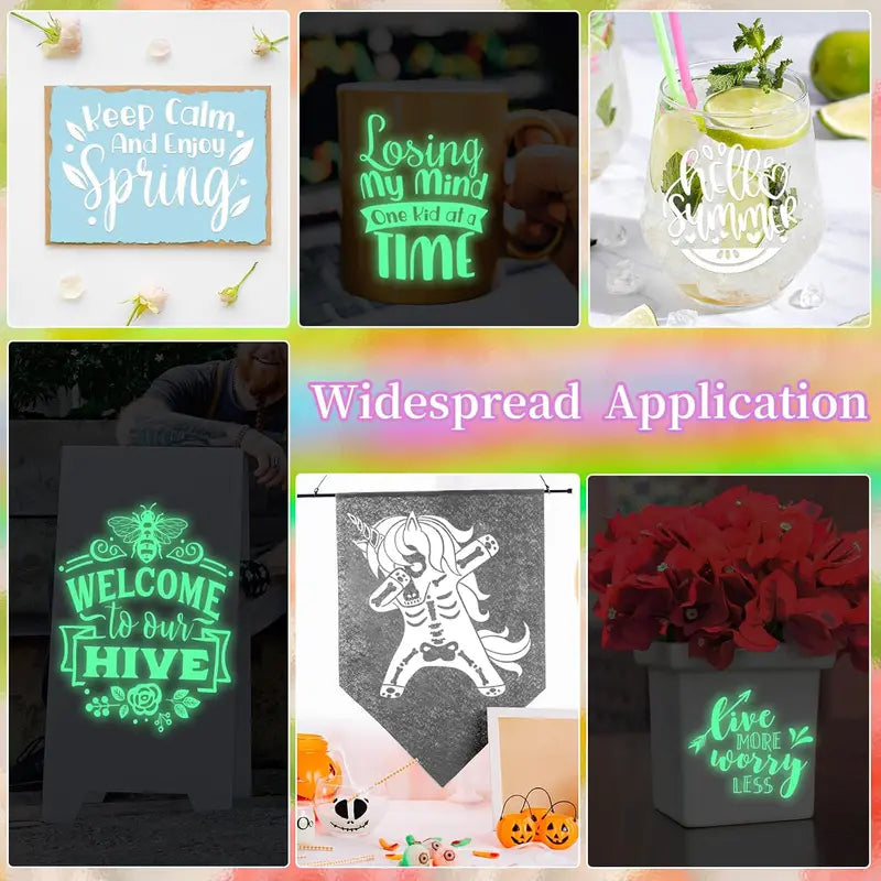 Glow in The Dark PVC Sticker Paper A4 Printable Adhesive Film for Safety Signs and Halloween Decor
