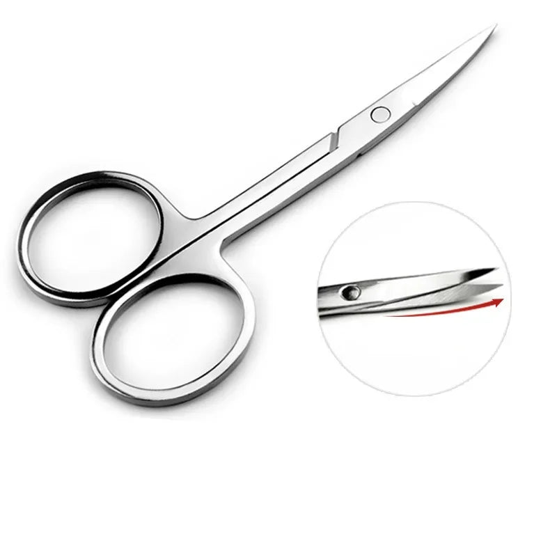 Nail and Eyebrow Scissors with Cuticle Trimmer for Women - Facial Hair Removal Tools