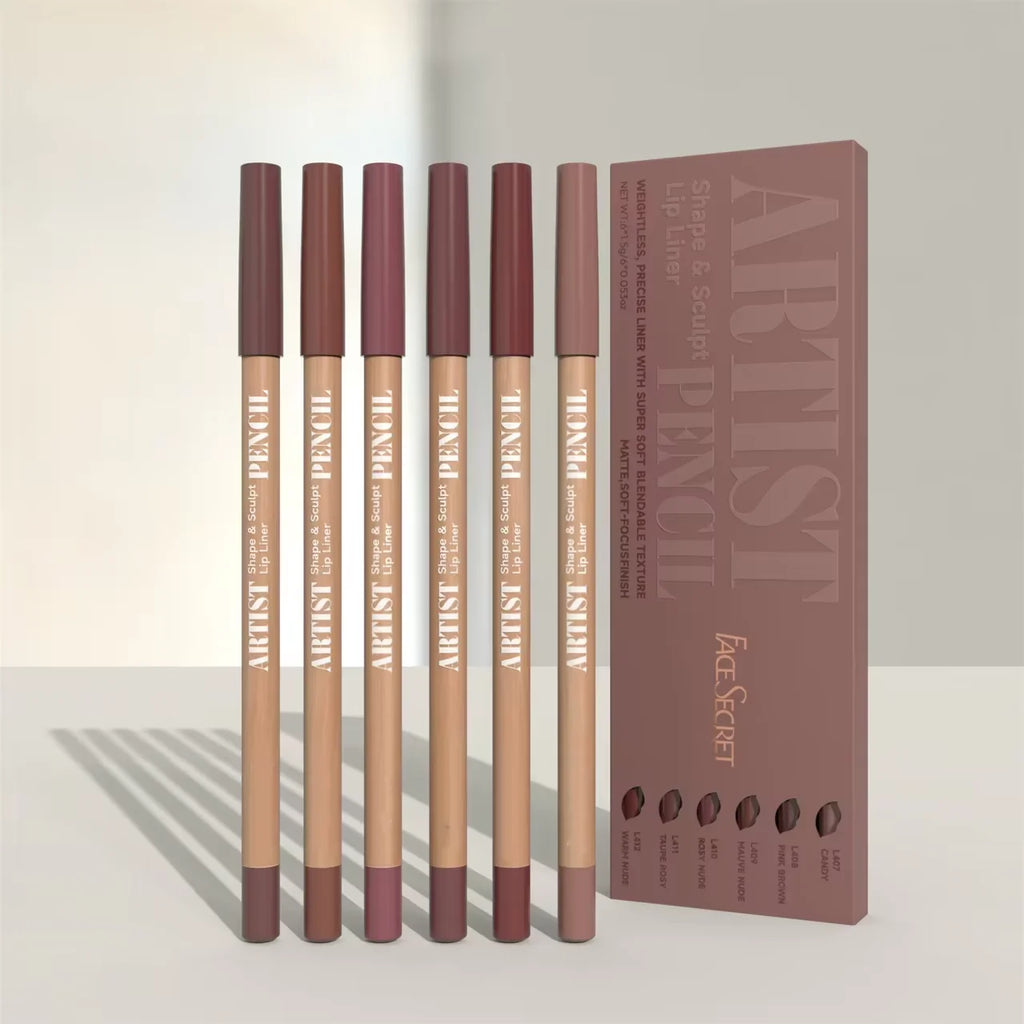 Lip Liner Pencil Set - Precise, Soft Blendable Matte Shades for Lip Makeup