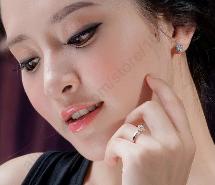 Simple Wedding Band Rings for Women Men 925 Sterling Silver CZ Cubic Zirconia