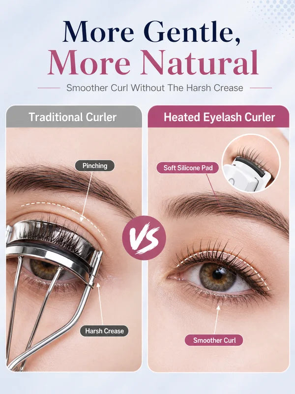 Electric Heated Eyelash Curler Rechargeable Portable Makeup Tool Dual Temperature