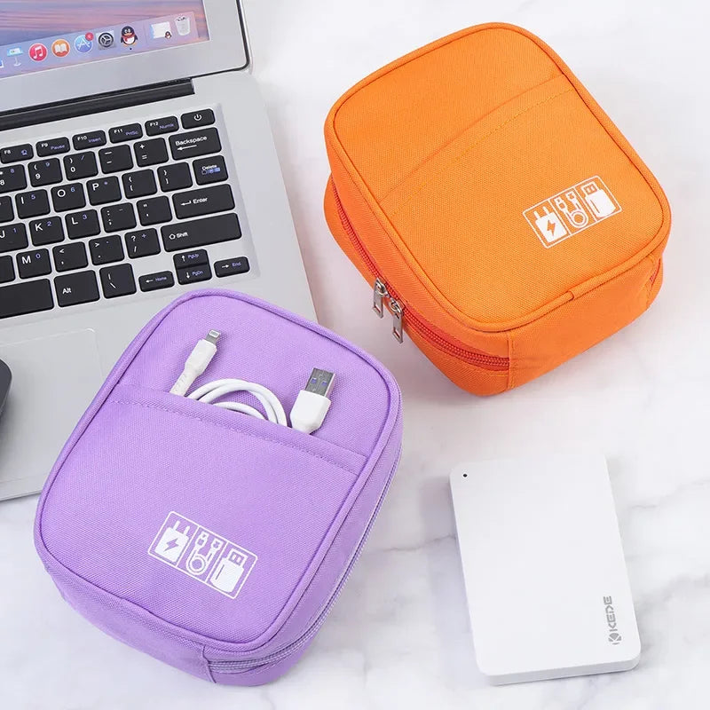 Portable Data Cable Organizer Bag Waterproof Travel Tech Storage Case