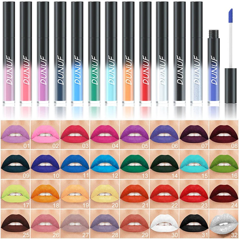 Matte Liquid Lipstick Waterproof Velvety Lip Gloss - 32 Shades