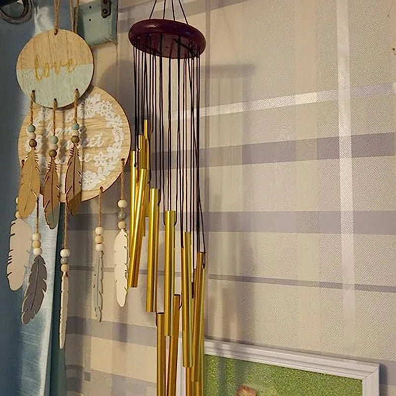 Outdoor Wind Chimes Aluminum Alloy 12 Tubes Garden Wedding Memorial Decor