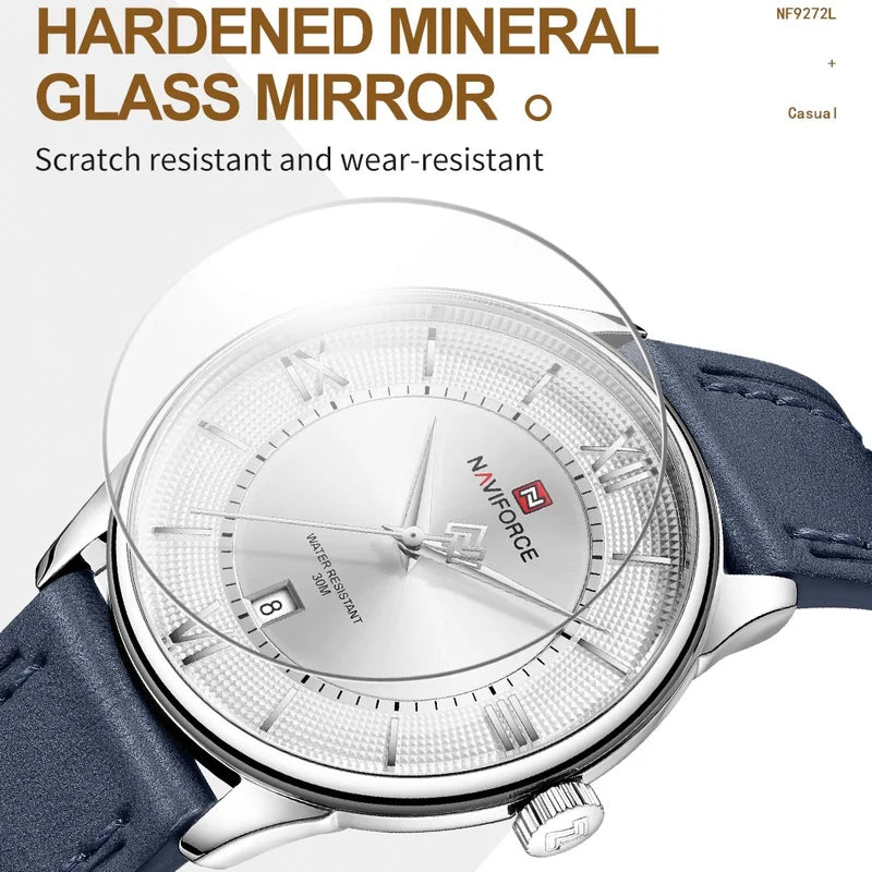 Men's Quartz Waterproof Leather Strap Watch - Business Casual Fashion NF9272L